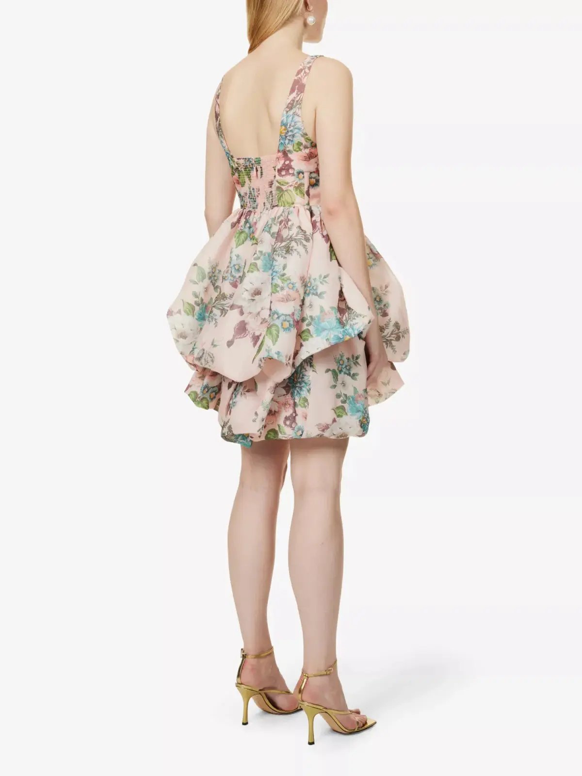 Zimmermann Matchmaker Drape Mini Dress Pink Barkcloth Floral Size 0 / AU 8 photo 3