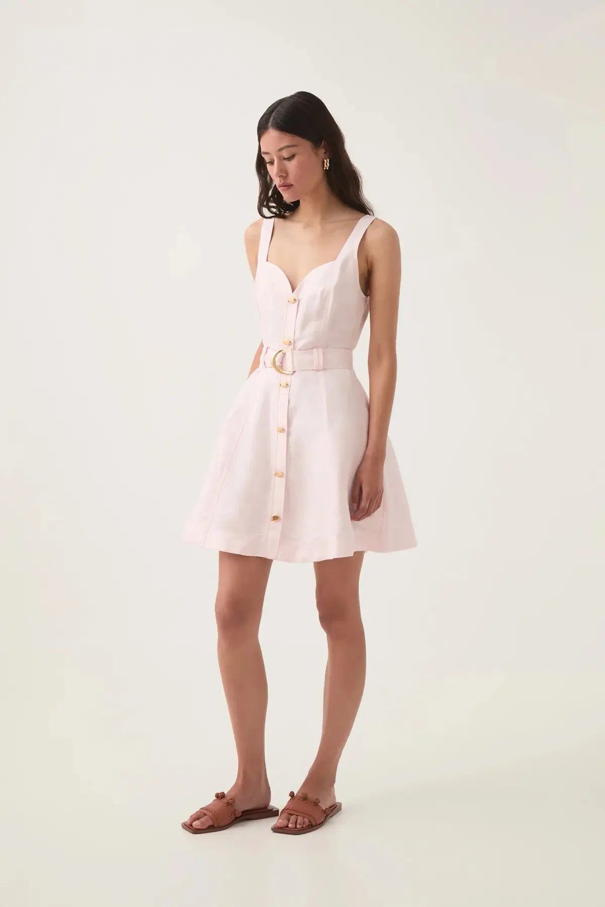 Aje Clay Belted Mini Dress / Pastel Pink / Size 16 photo 2