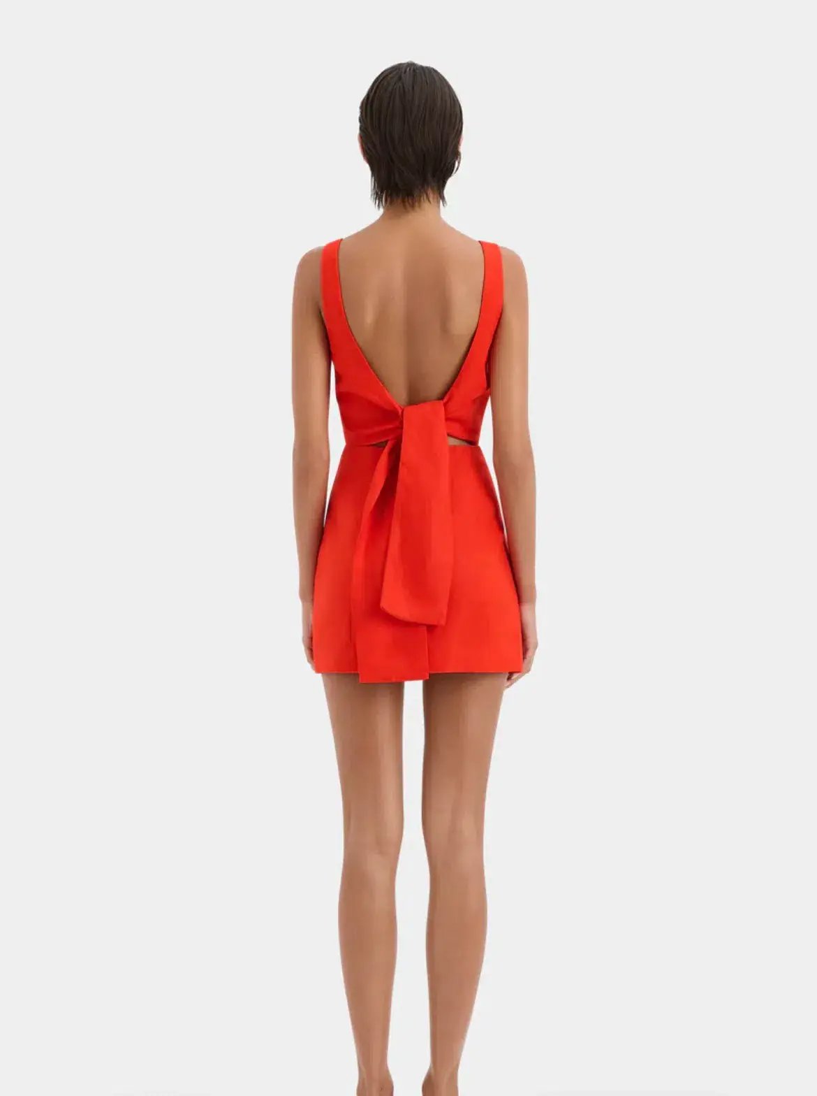Sir Iris Linen Mini Dress Scarlet Size AU 10 photo 2
