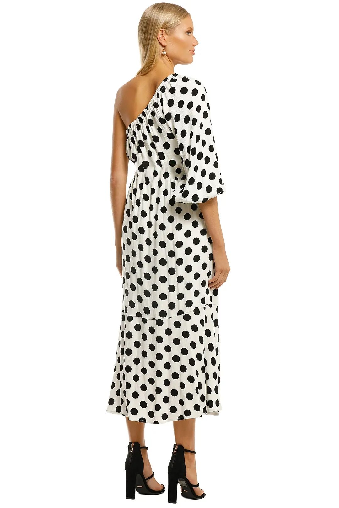 Print One Shoulder Maxi - Antique White photo 3