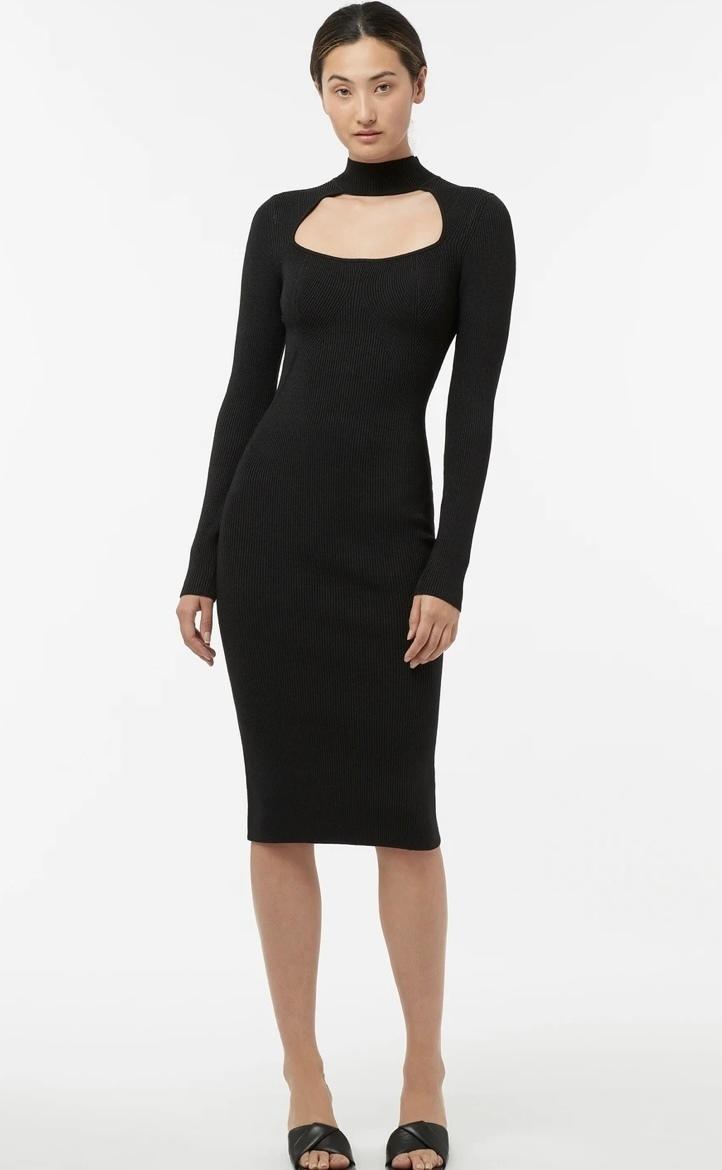 Manning Cartel Virtual Dimensions Knit Midi Dress in Black size S photo 3