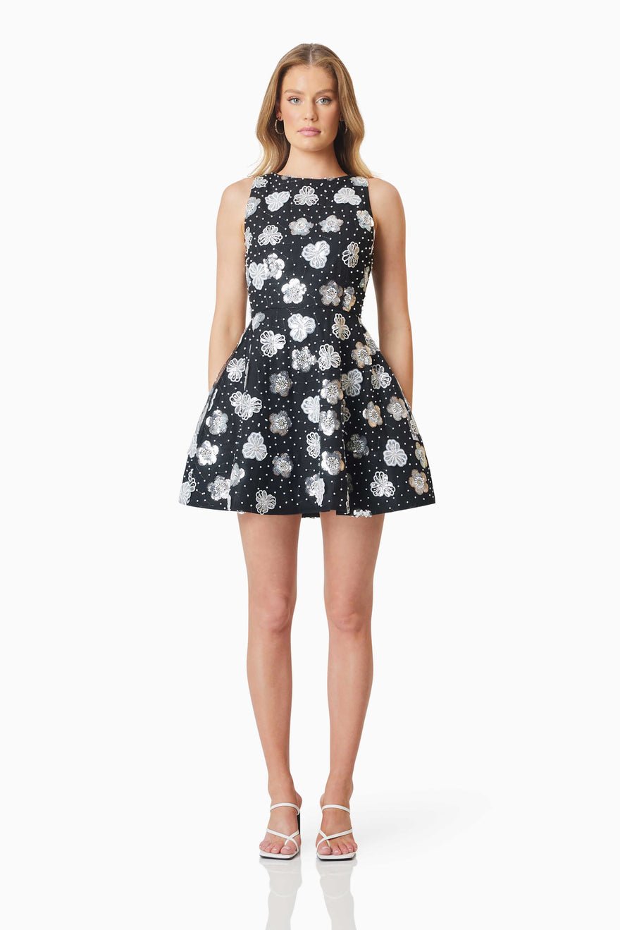 Elliatt Jessamine Fit & Flare Dress - Black/White photo 2