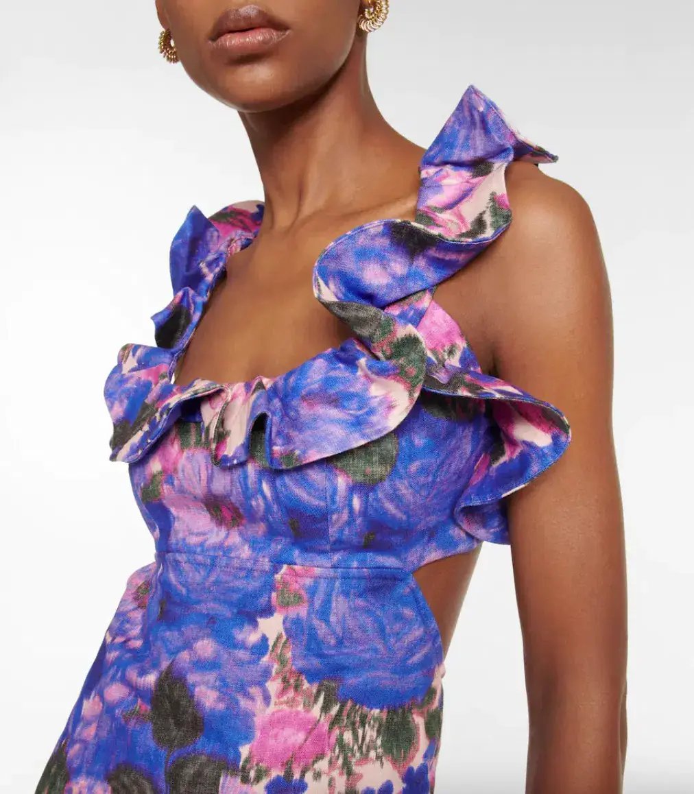 Zimmermann High Tide Frilled Mini Dress Floral Size 0P/AU 6 photo 5