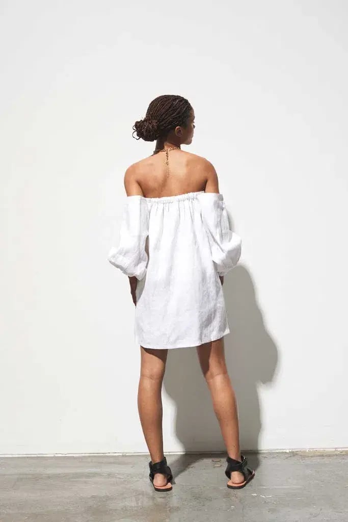 Maurie and Eve Acme Off Shoulder Dress White Size 10 photo 4