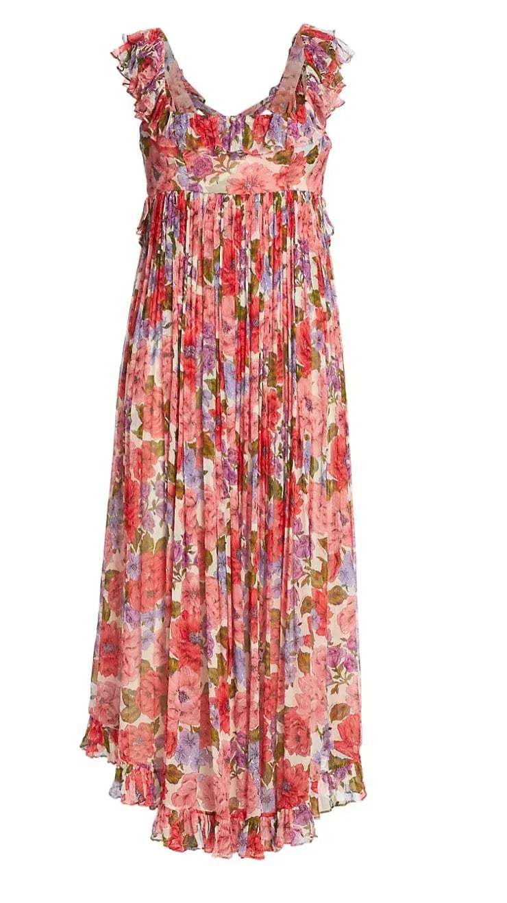 Zimmermann Poppy Frill Edge Midi Silk Dress Print Size 8 photo 4