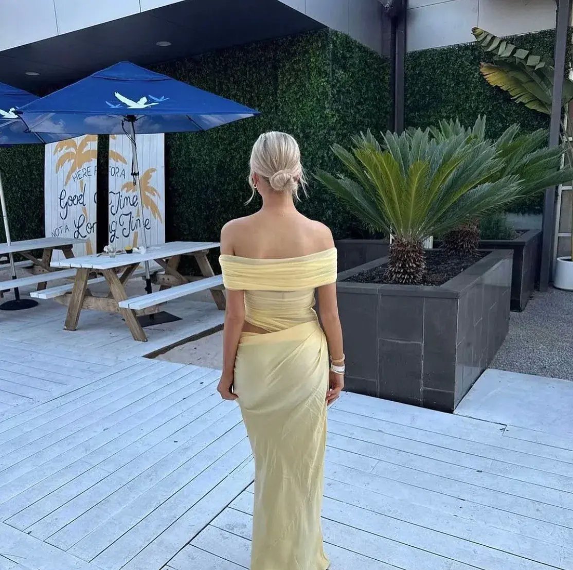 BENNI. Nico Off Shoulder Maxi Dress Butter Size S/AU 8 photo 2