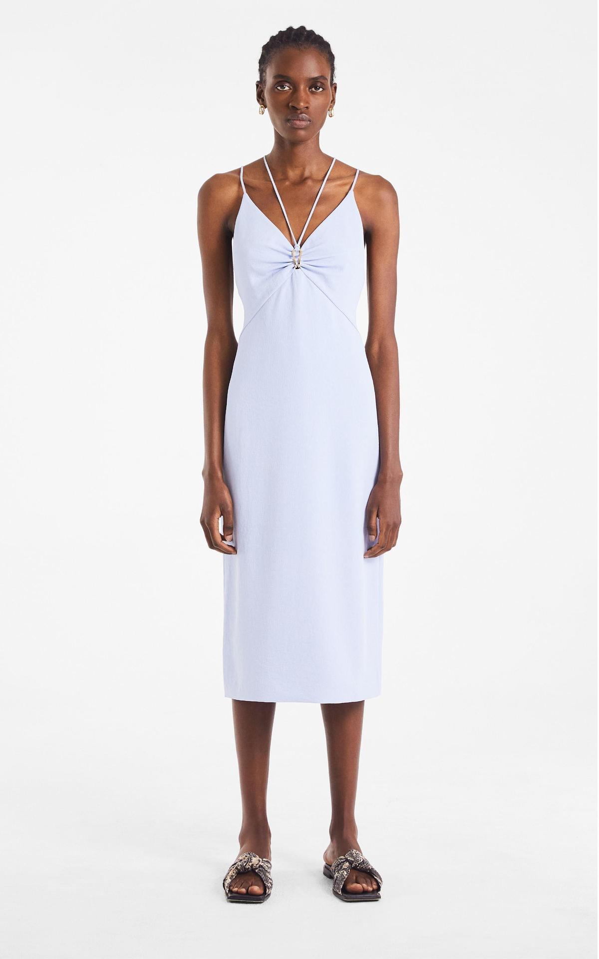 Dion Lee Whitewash Link Slip Dress Blue Size 10 photo 5