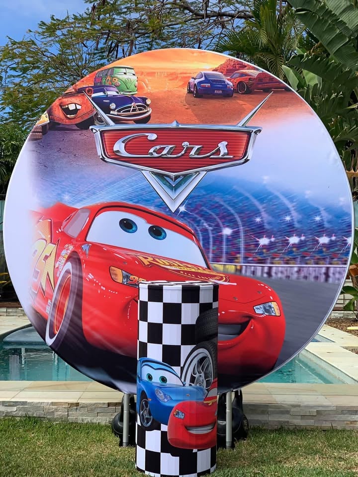 Disney cars backdrop hire @happilyeverlaughterpartyhire photo 2