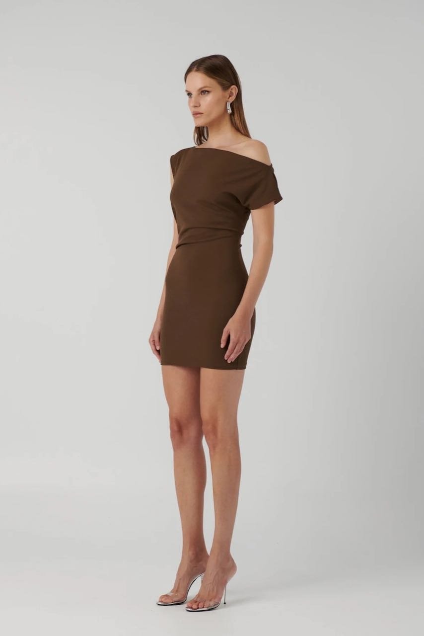 EFFIE KATS SHENISE MINI DRESS - MOCHA photo 4