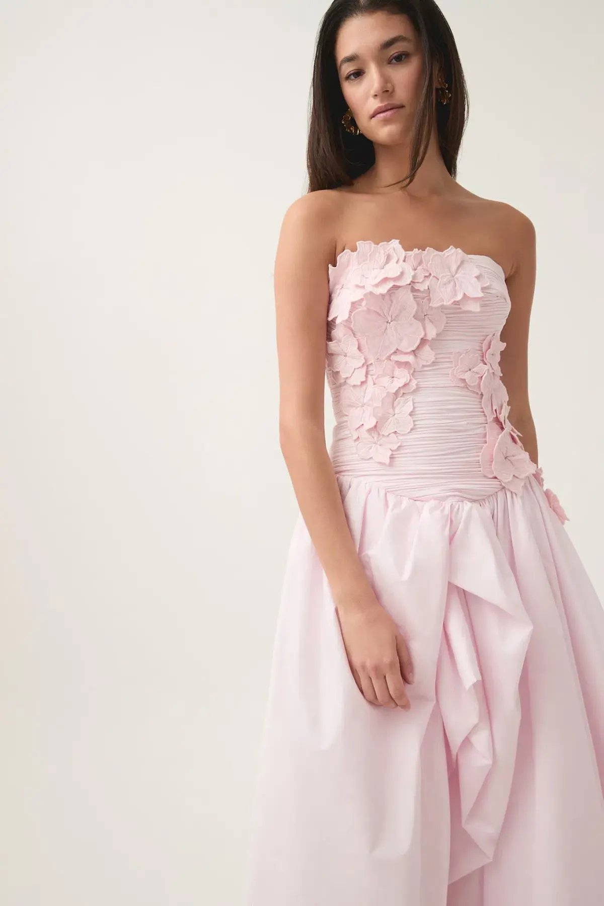 Aje Splendour Flower Midi Gown Dress Pastel Pink Size 14 photo 2