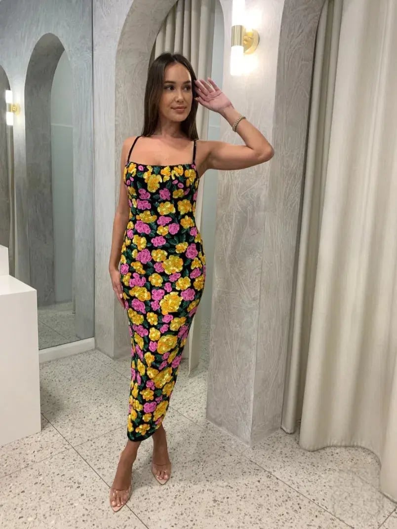 Rachel Gilbert Dallas Midi Dress Floral 3/AU12 photo 4