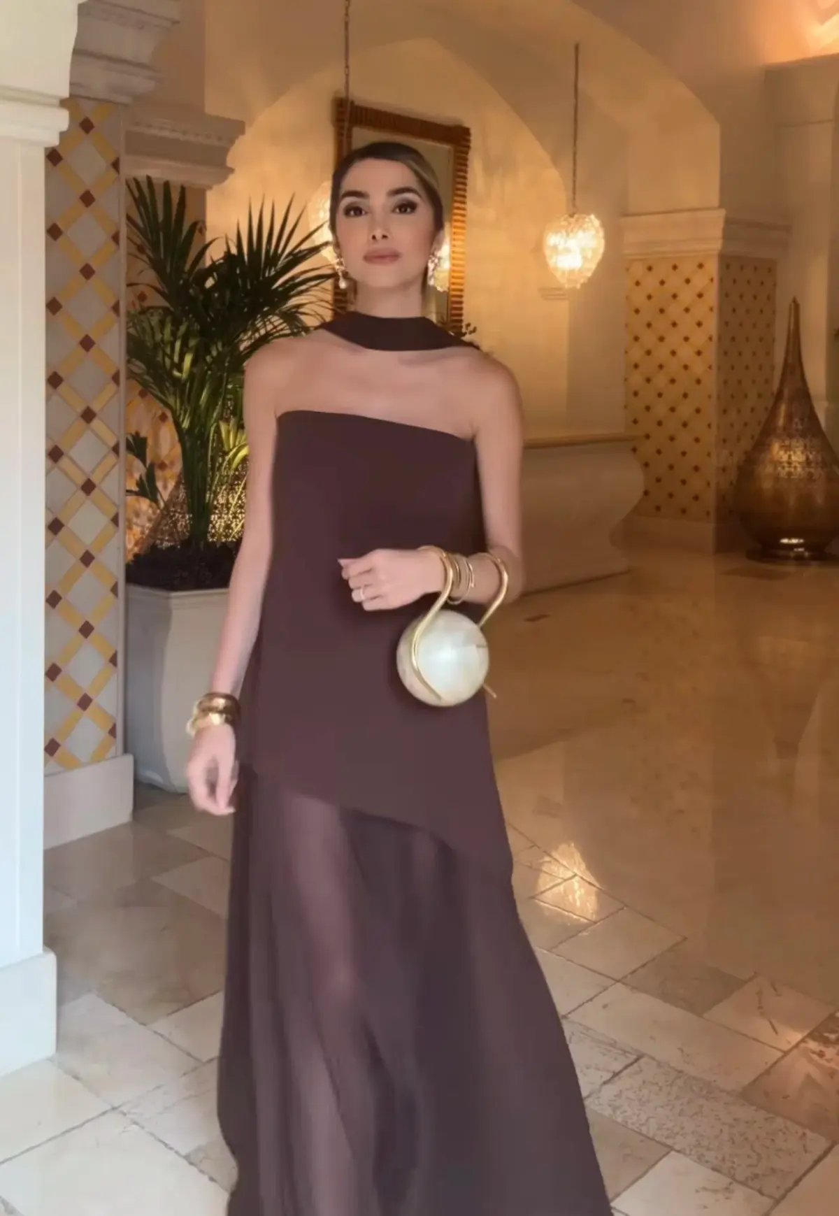 Matters Store Monaco Dress with Scarf Brown Size S / AU 8 photo 2