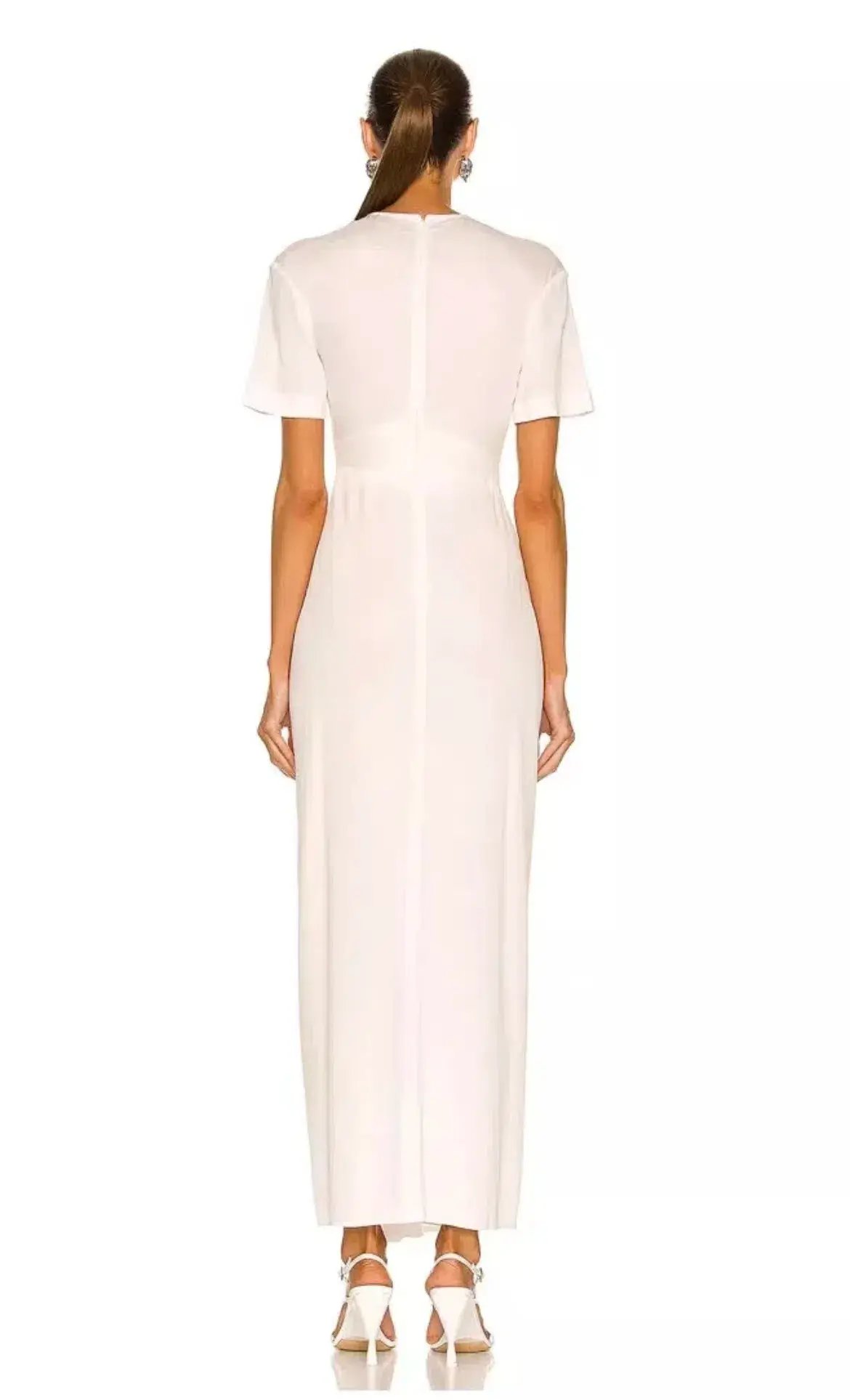 Christopher Esber White Ruched Tee Midi Dress White Size 6 photo 2