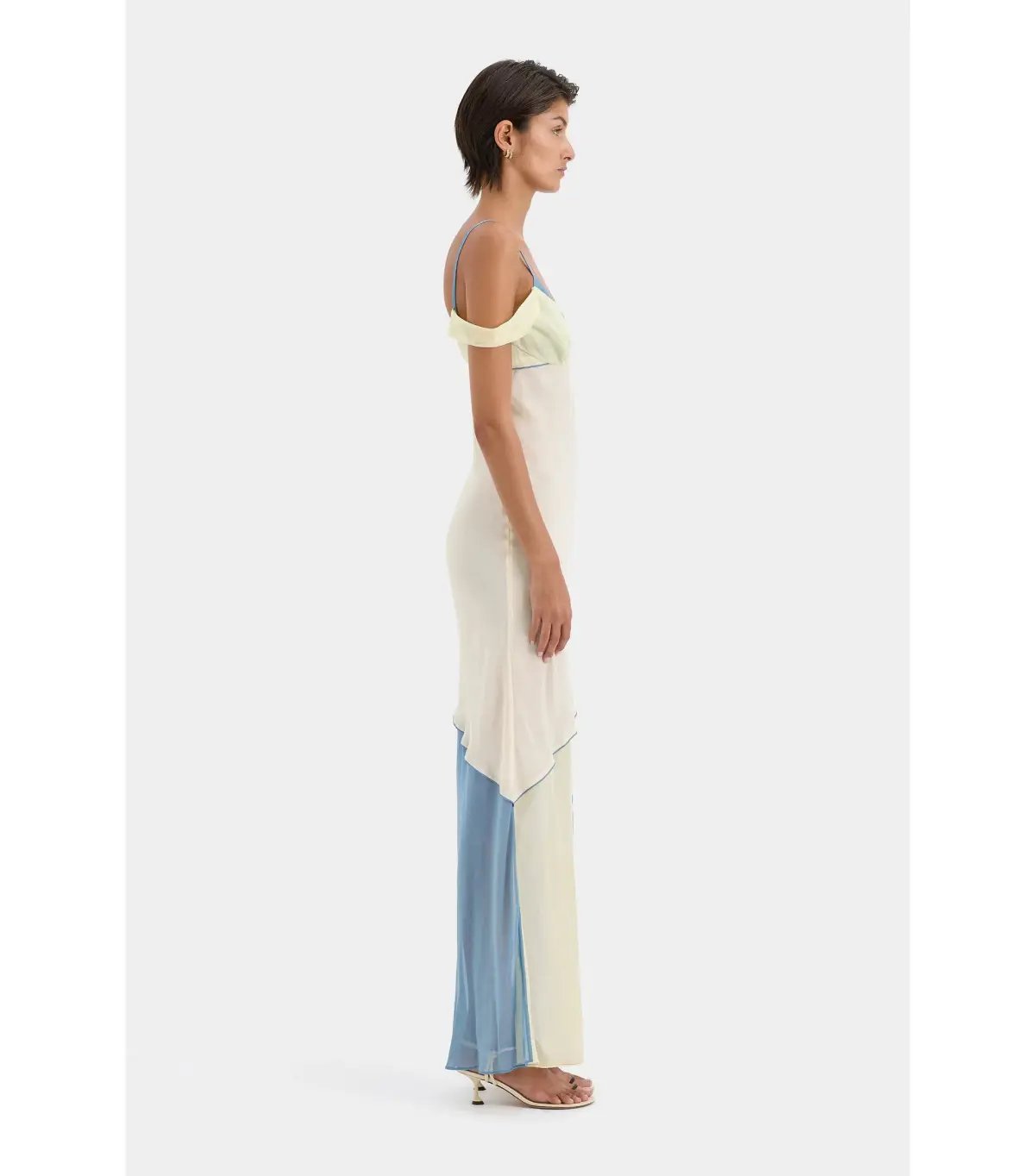 Sir the Label The Thames Splice Midi Dress Ecru Multi Size AU 12 photo 2