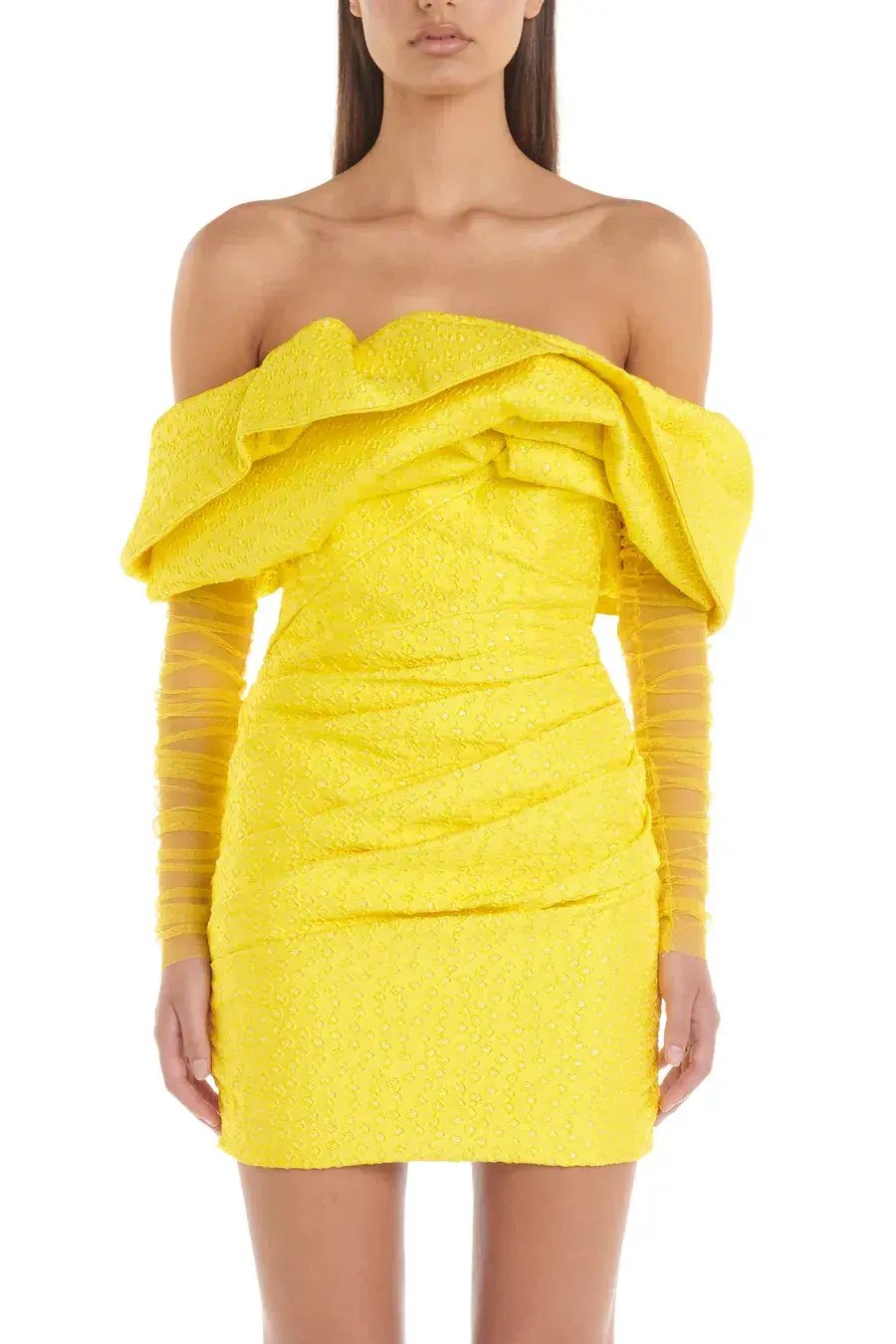Eliya The Label Oscar Dress Mini Dress Yellow Size M/Au 10 photo 2