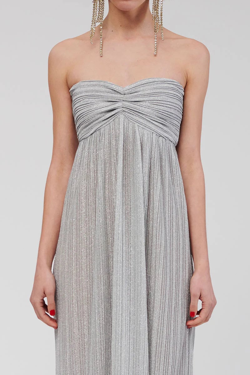 SUBOO STEVIE BUSTIER MAXI DRESS - SILVER photo 2