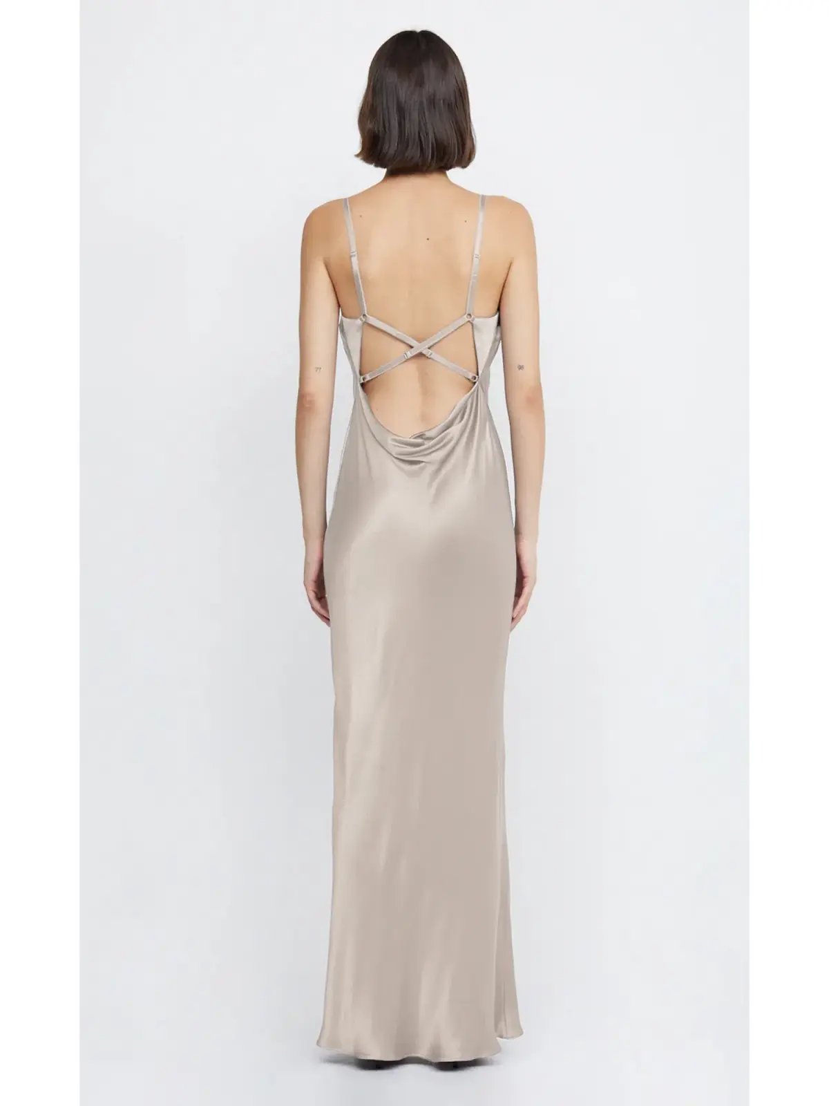 Bec & Bridge Malia Maxi Dress Smoke Taupe Size AU 10 photo 4