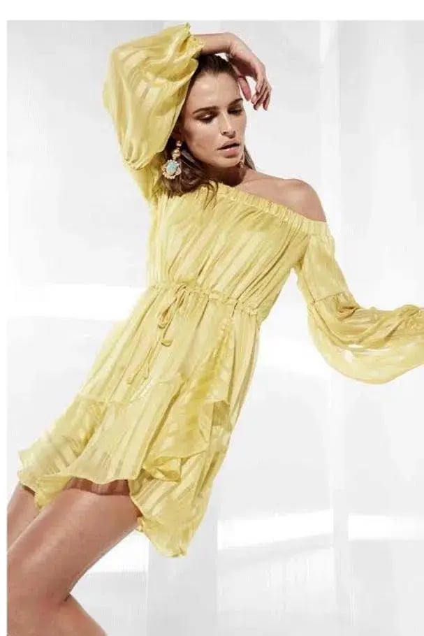 Mossman The Liar Liar Mini Dress in Yellow Size 10 photo 4
