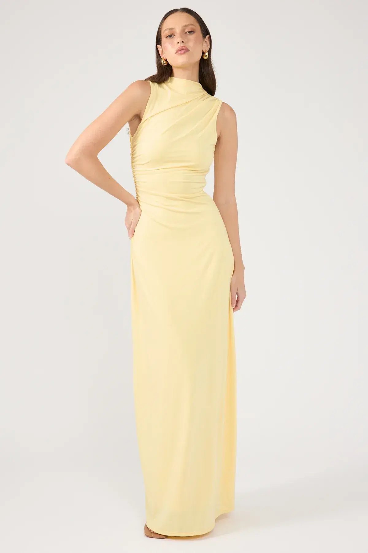 Perfect Stranger Rosewood High Neck Maxi Dress Lemon Size XL / AU 14 photo 5