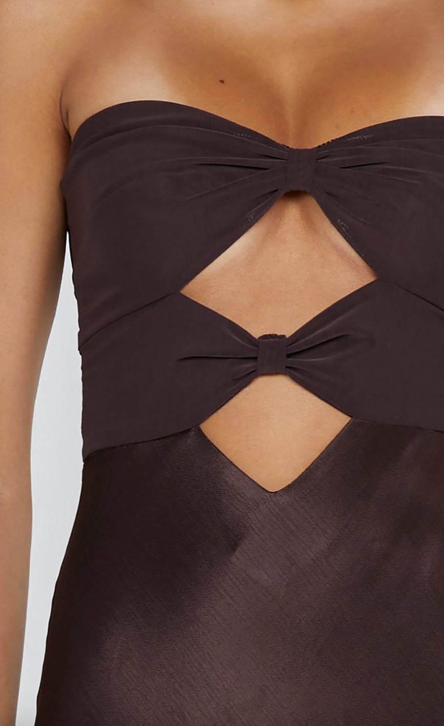 Bec & Bridge Halle Strapless Dress Chocolate photo 3