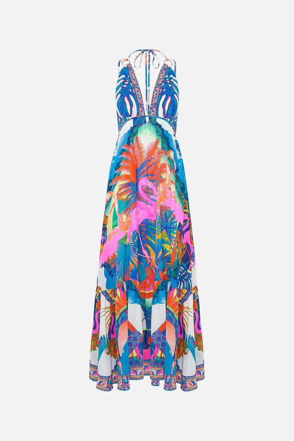 Camilla Flamenco Flamingo Tiered Dress with Hardware Size 14/L photo 6