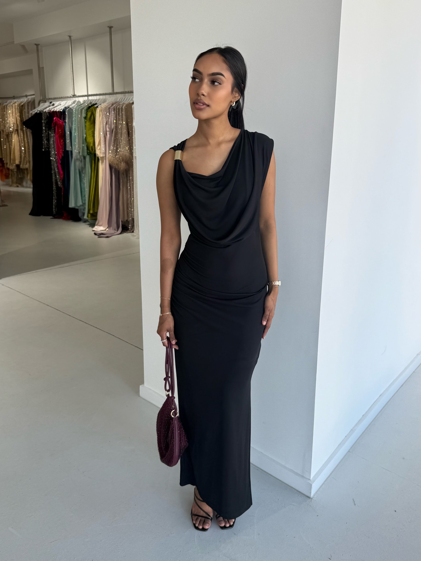 MIDAS MAXI DRESS BLACK photo 2
