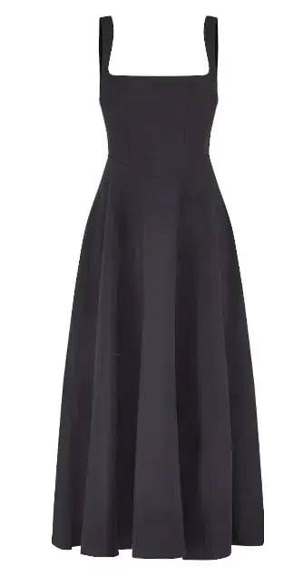 Odd Muse Ultimate Muse High Waist Square Neck Midi Dress Black Size AU 12 photo 8