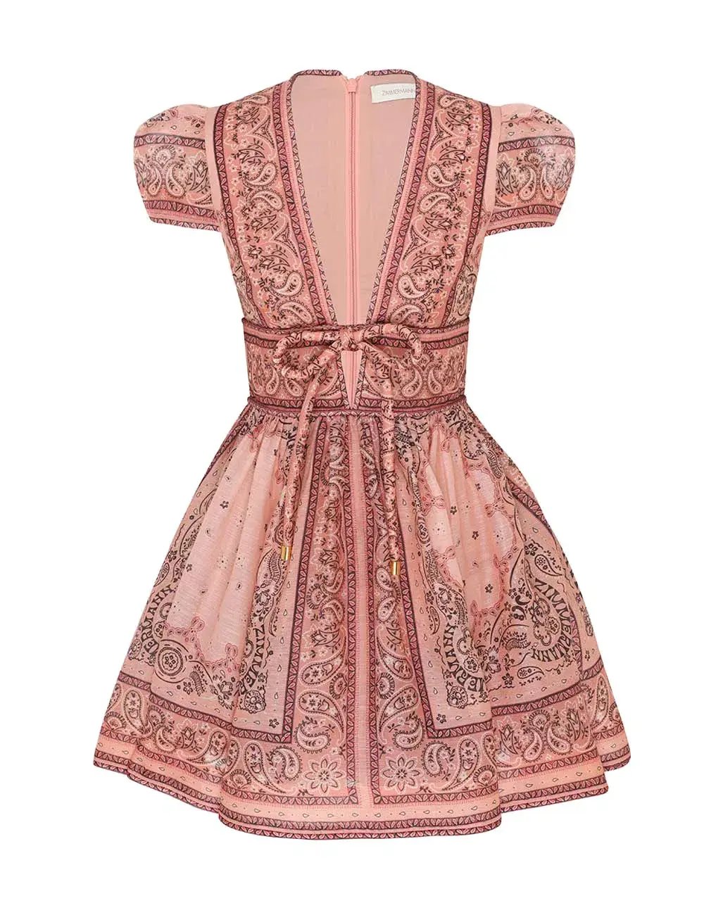 Zimmermann The Matchmaker Structured Mini Dress in Pink Bandana Size 1 / AU 10 photo 4