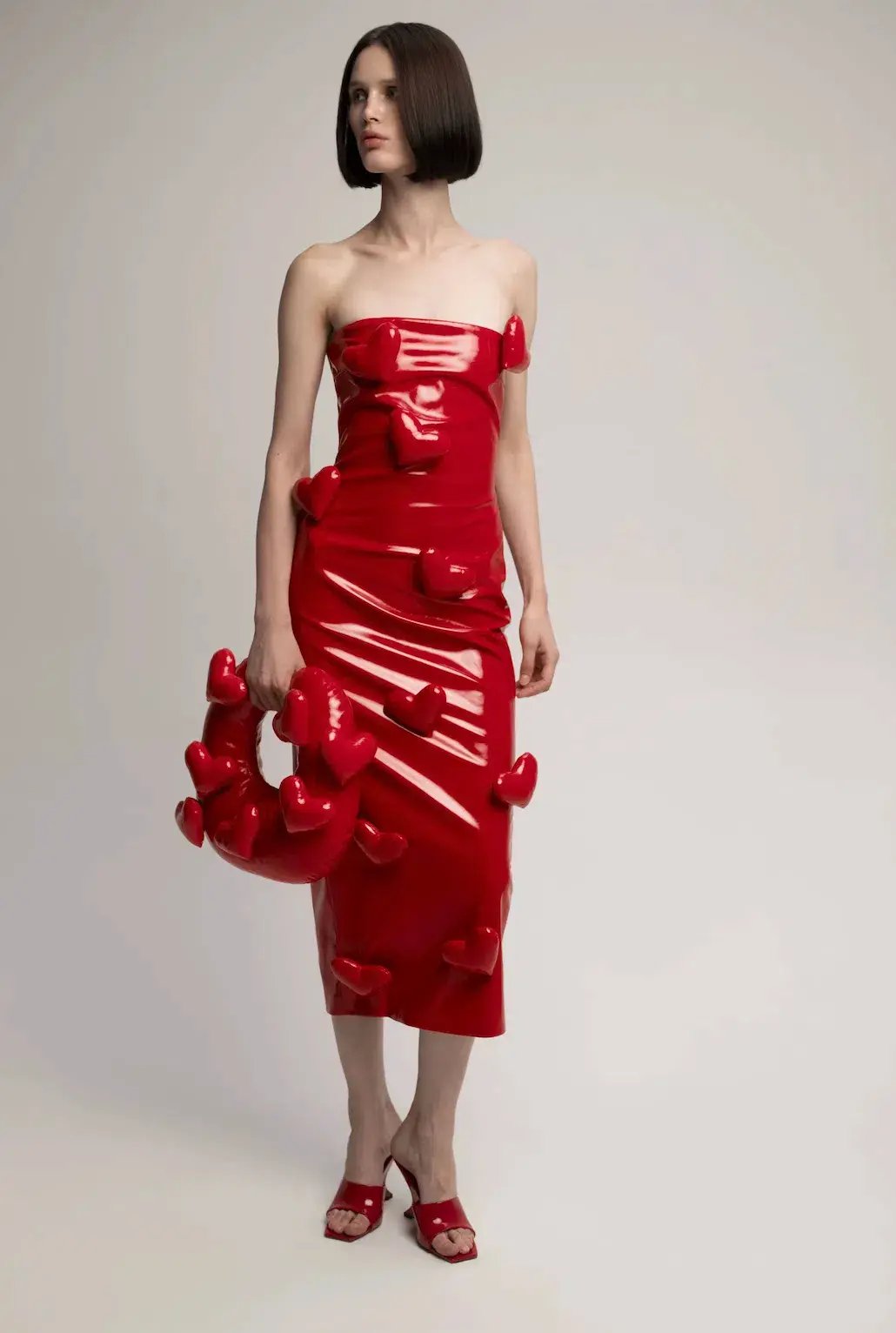 Cult Naked Love Killa Dress in Red Patent Size 8 photo 3