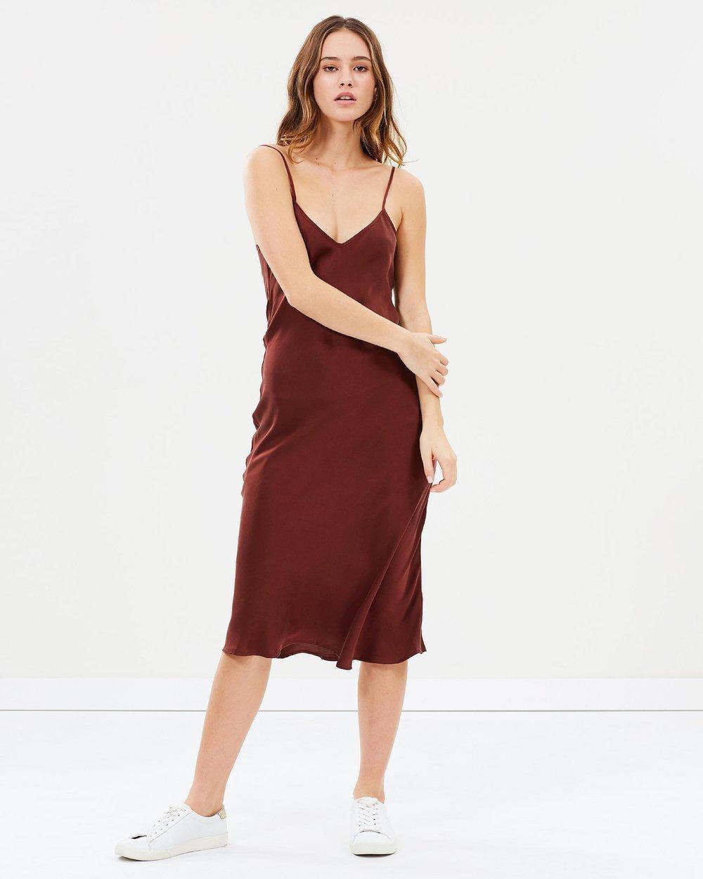 Silk Laundry 90s Slip Dress in Plum size 10 photo 3
