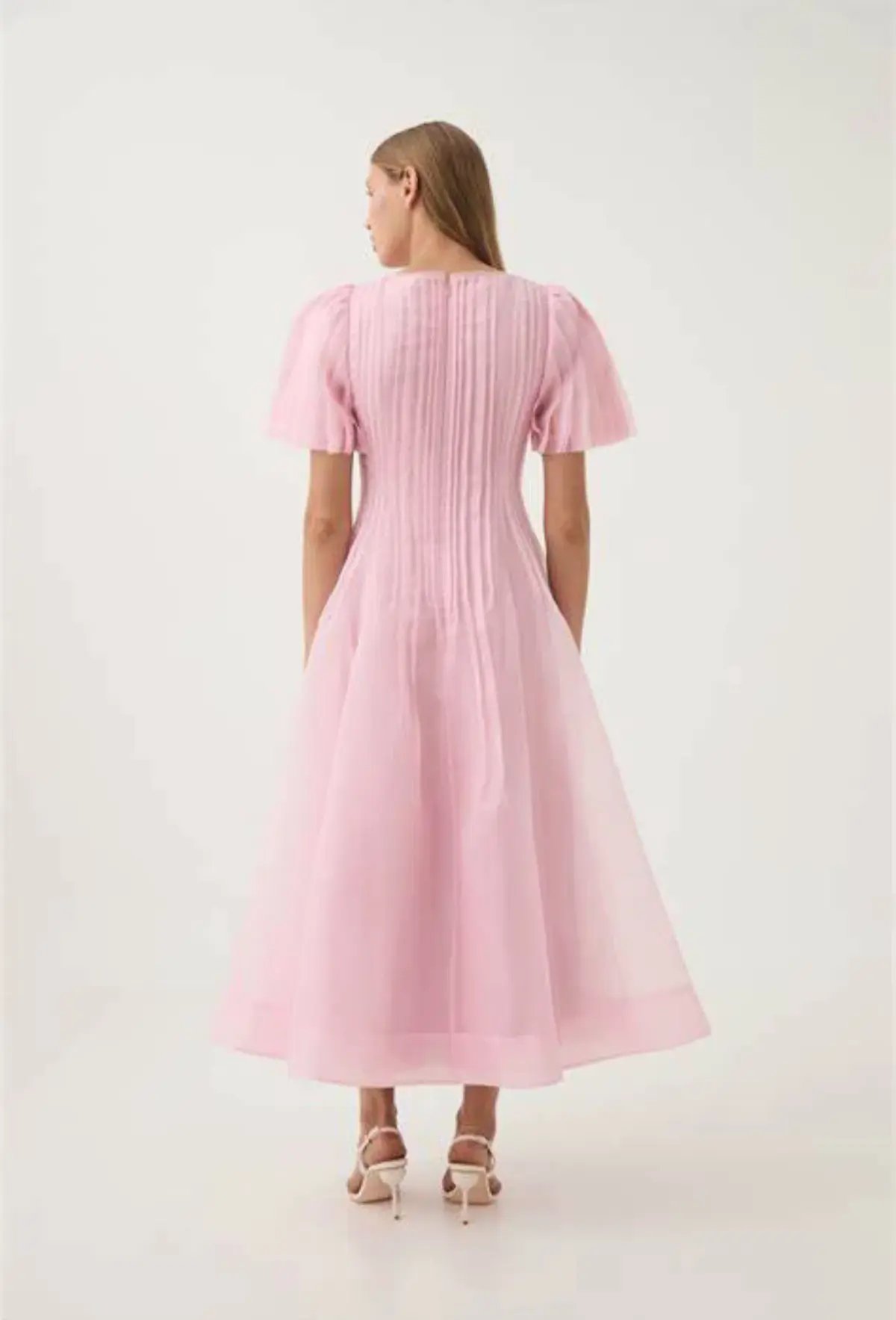 AJE Nova Pleated Midi Dress Pink Size AU 16 photo 7
