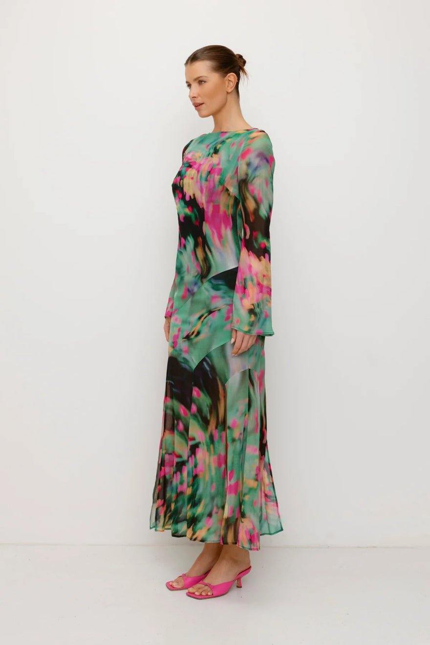 The Wolf Gang Giselle Maxi Dress - Verde Blur photo 4
