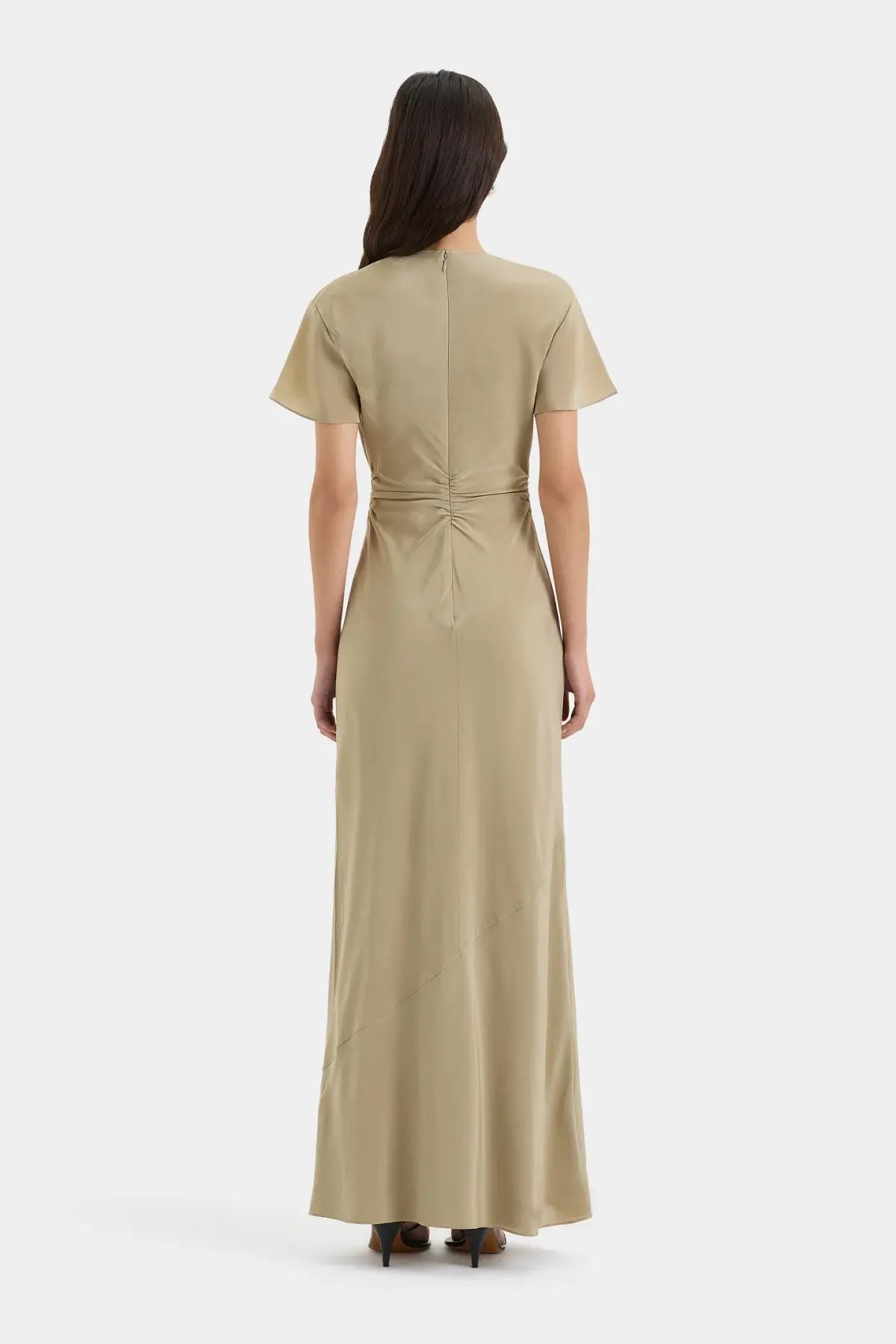 Sir the Label Seameadow Bias Dress Olive Size 2/Au 10 photo 3
