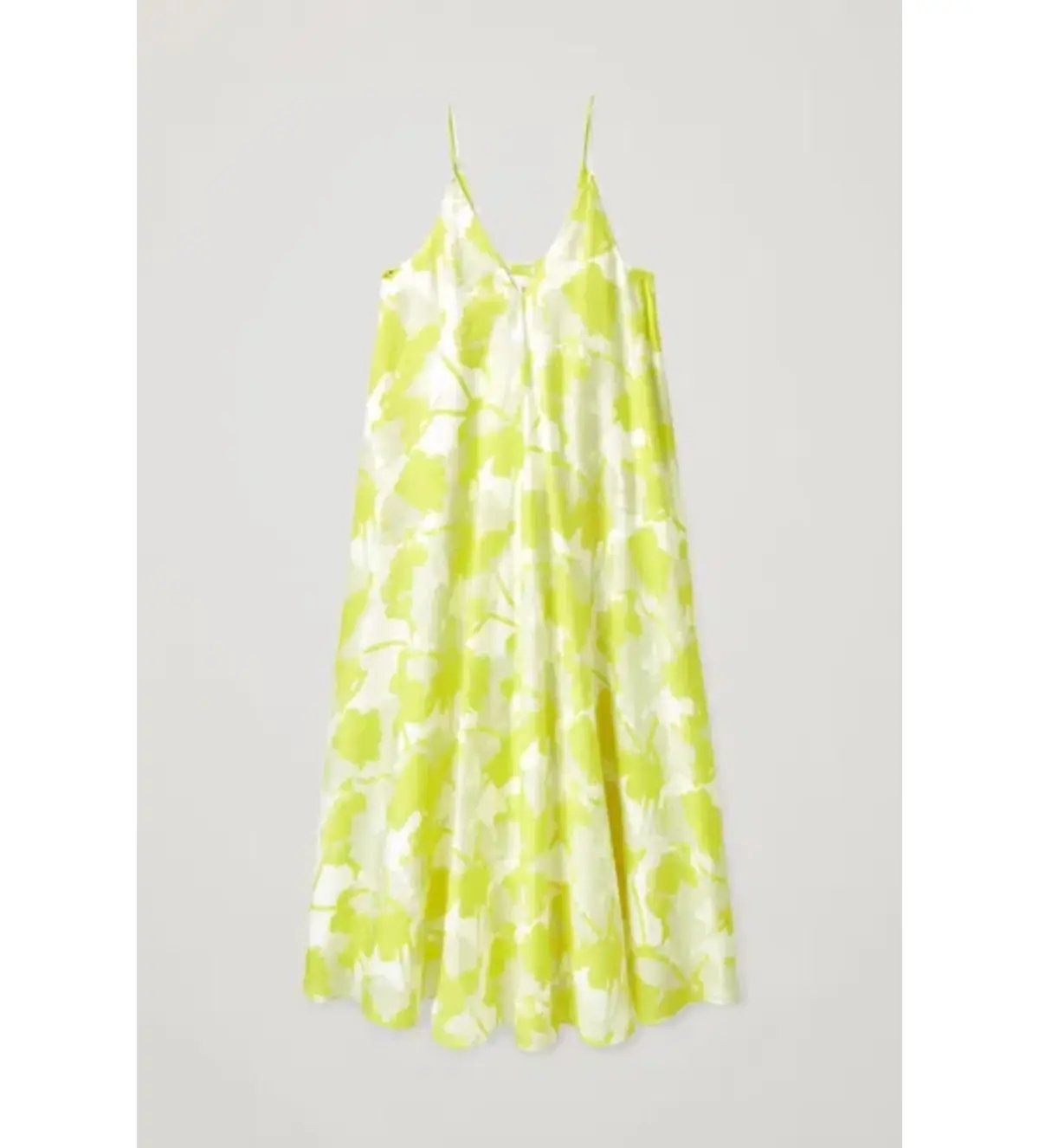 COS Long Slip Midi Dress Yellow Print Size 8 (fits up to small 10) photo 6