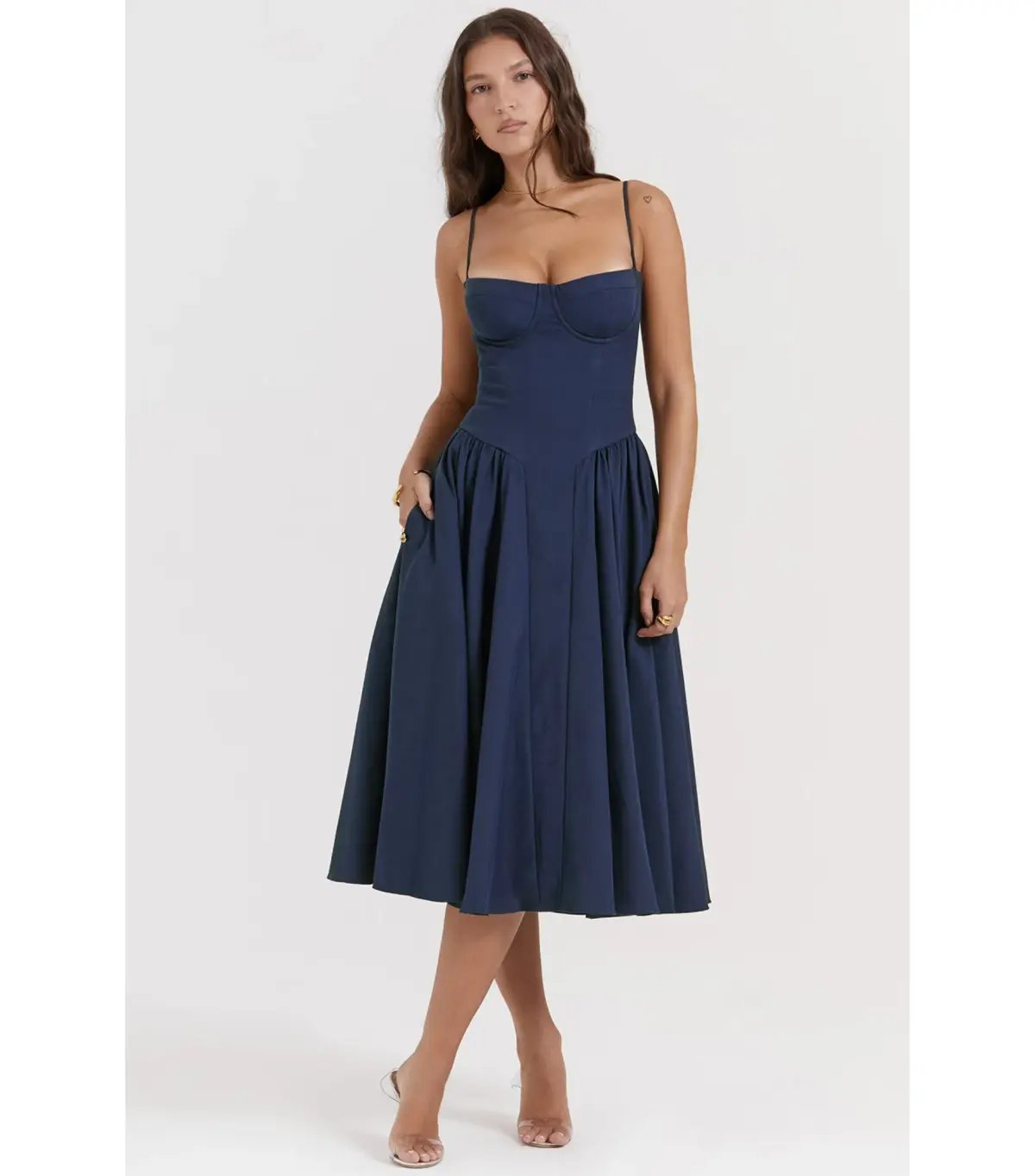 House of CB Samaria Corset Sundress French Navy Size L / AU 12 photo 3