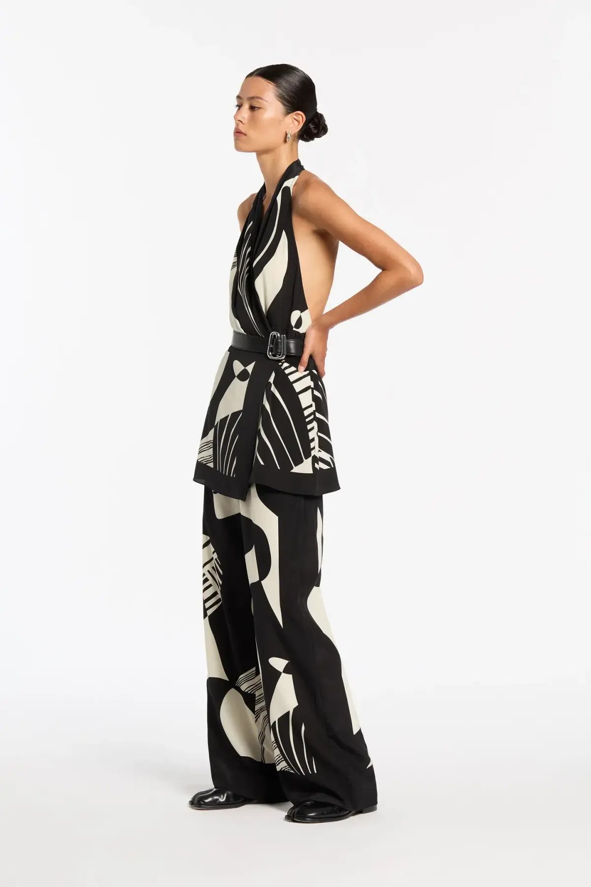 Sir the Label Realisme Wrap Halter Mini Dress and Pant Set in Papier Print Size 8 photo 3