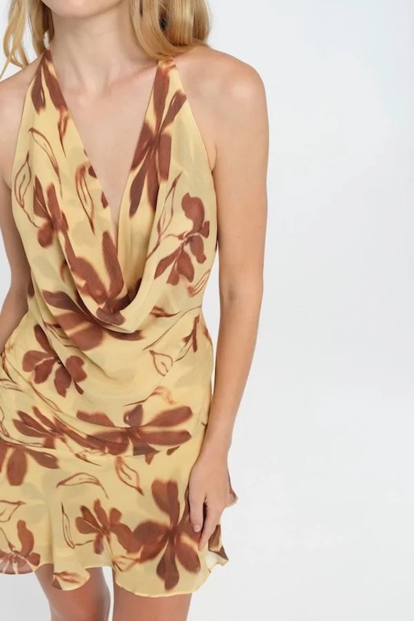 BENNI HARLOW HALTER MINI DRESS - BUTTER FLORAL photo 6