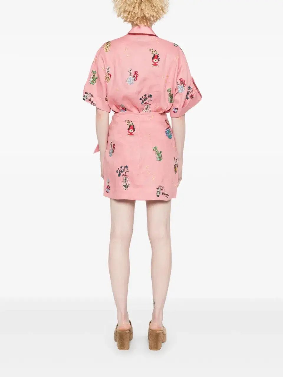 ALEMAIS Timmy Embroidered Shirt & Sarong Skirt Pink Size 10 AU photo 12