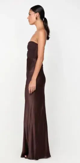 Bec & Bridge Halle Strapless Maxi Dress Chocolate Brown Size 10 photo 2