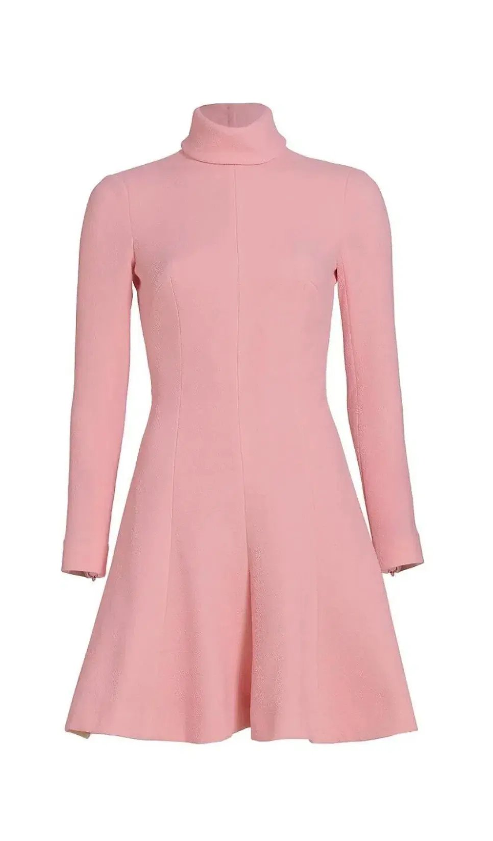 Emilia Wickstead Peony Pink Stella Dress, Size AU 16, Cutout Back Long Sleeve Turtleneck photo 5