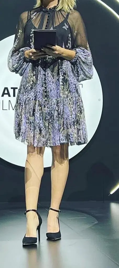 Zimmermann Botanica Lantern Mini Dress Black Lavender Tea Size 1 / AU 10 photo 4