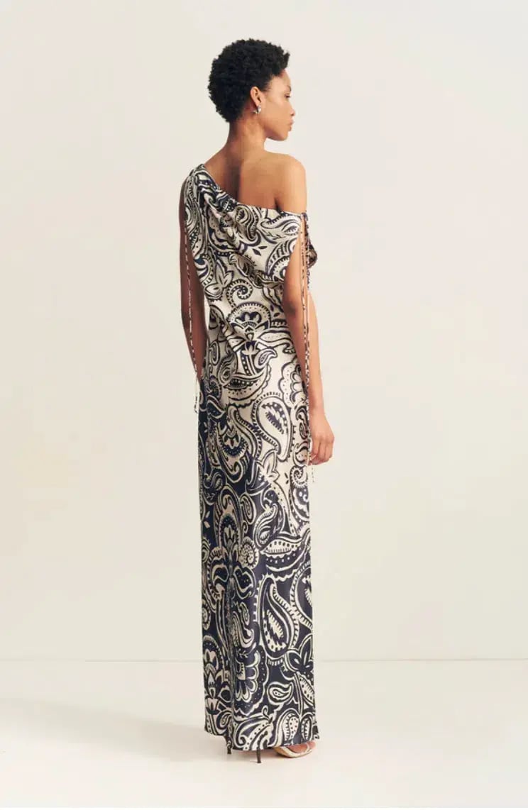 Shona Joy Anthea Silk Tie Maxi Dress Print Size 14 photo 6