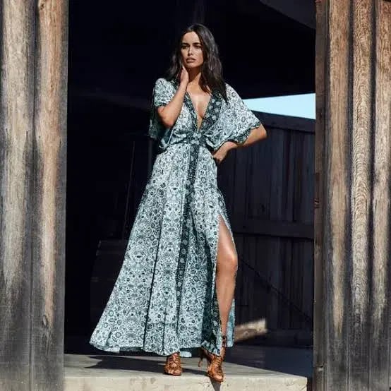 Sheike Bijar Maxi Dress Print Size 16 photo 2