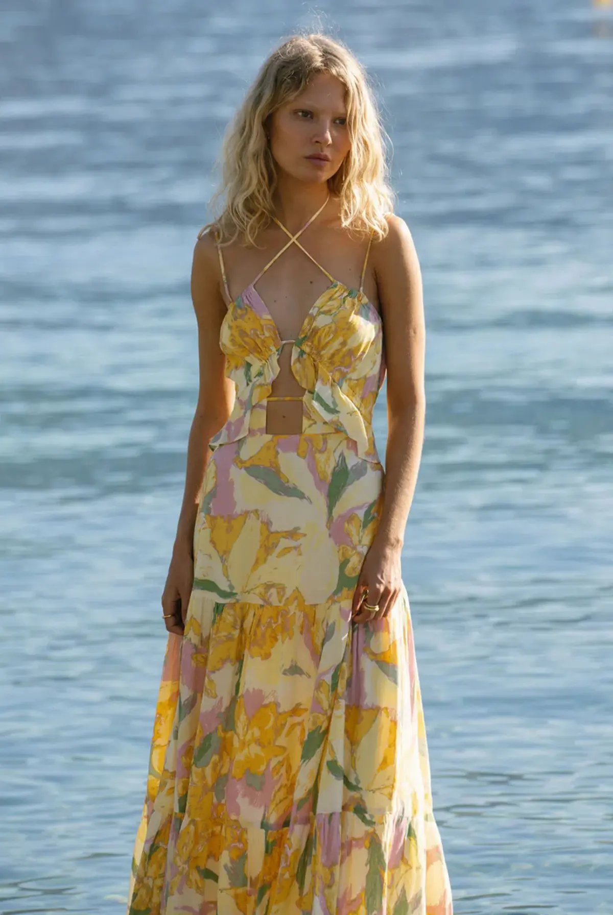 Sabo Skirt Calabria Halter Maxi Dress in Scout Floral Size S AU 8 photo 2