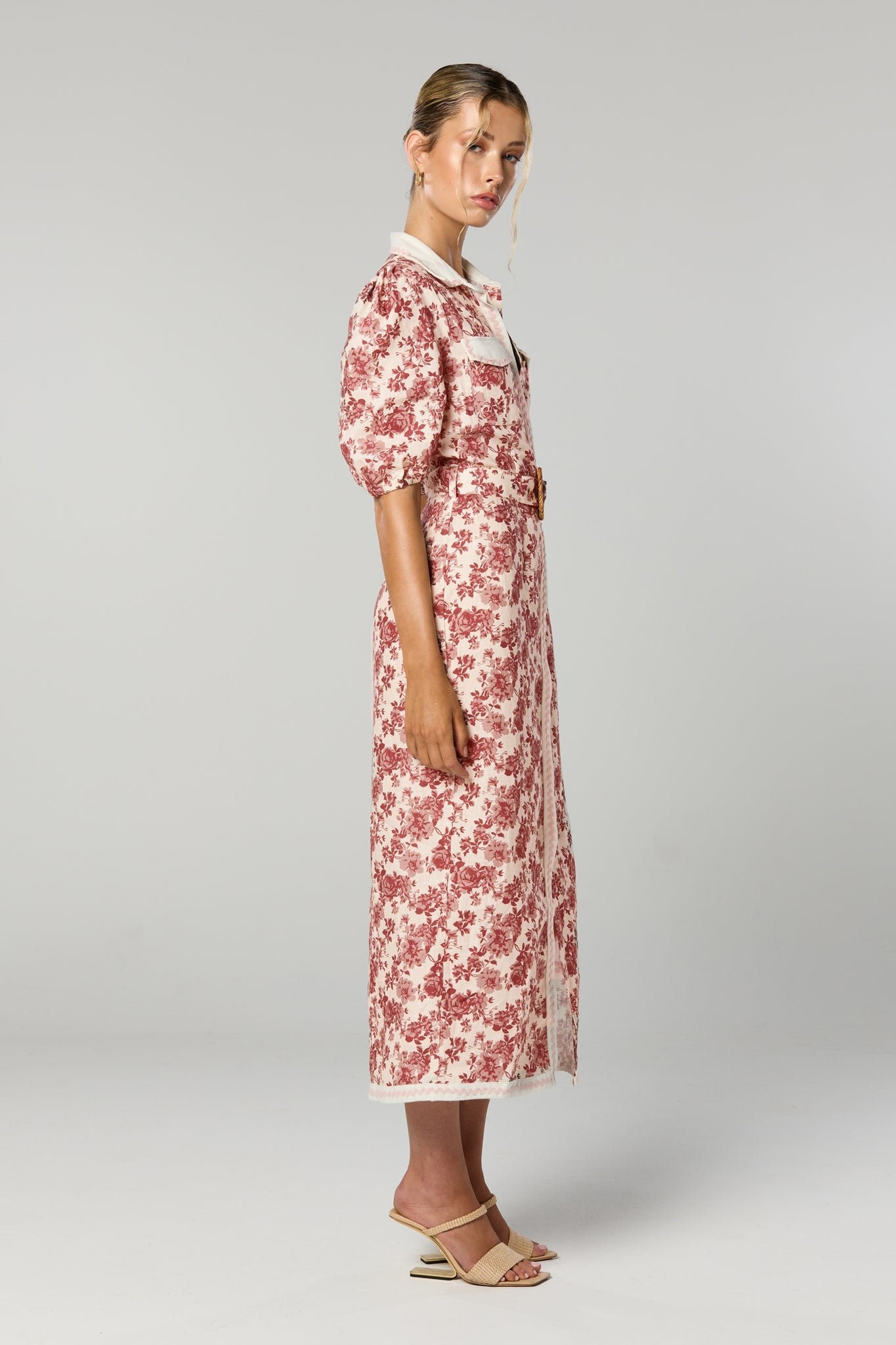WINONA CHERRI BELTED MIDI DRESS - PRINT photo 3