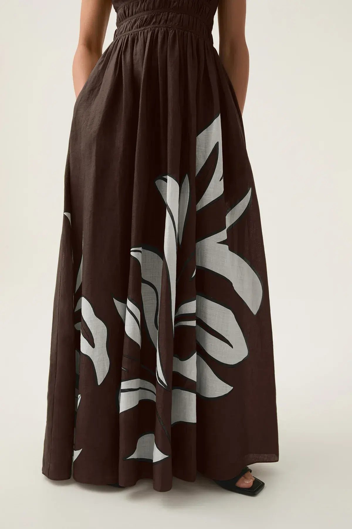 Aje Planetary Maxi Dress Abstract Fern Carob Size AU 6 photo 4