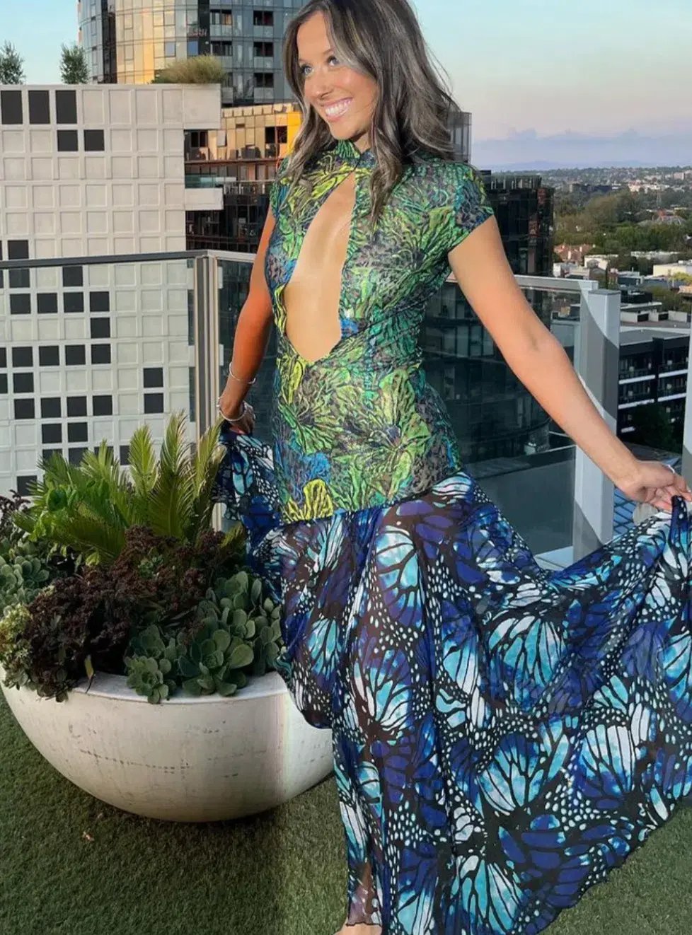 Kim Shui Studios Lace Butterfly Dress Print Size 6 photo 2