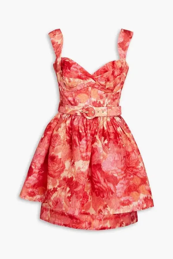 Zimmermann High Tide Mini Dress in Pink Ikat Floral Size 1 / AU 10 photo 6