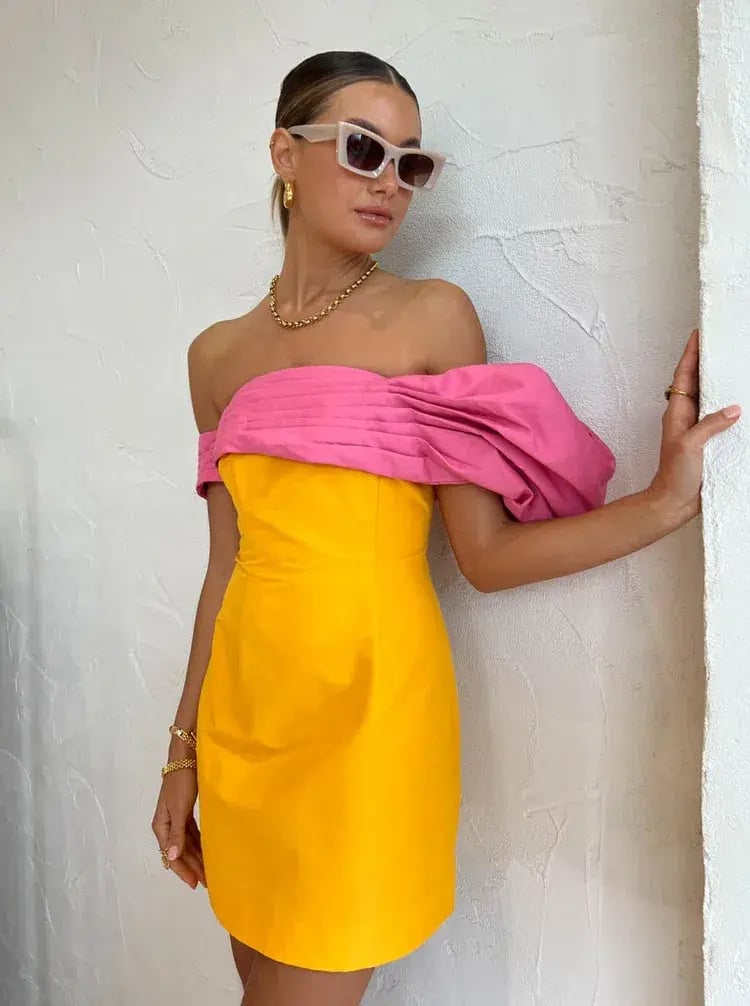 Rachel Gilbert Manuela Mini Dress Saffron & Yellow Size 3 / AU 12 photo 6