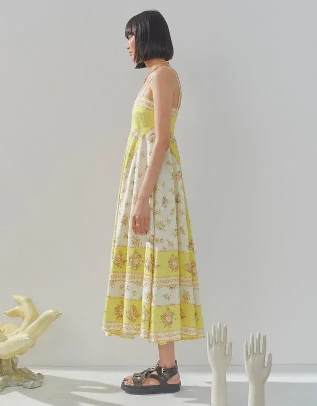 Alemais Catalina Midi Dress Yellow Size 8 photo 2